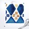 Blue Geometric Watercolor Painting Italy Rustic Tuscany Mediterranean Watercolour Italian Villa Tiles Large Scale Custom Pre-pasted Wallpaper by Spoonflower Pre-Pasted Wallpaper 2FT Wide